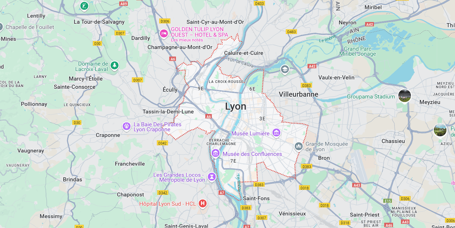 Zone desservie de notre agence SEO à Lyon